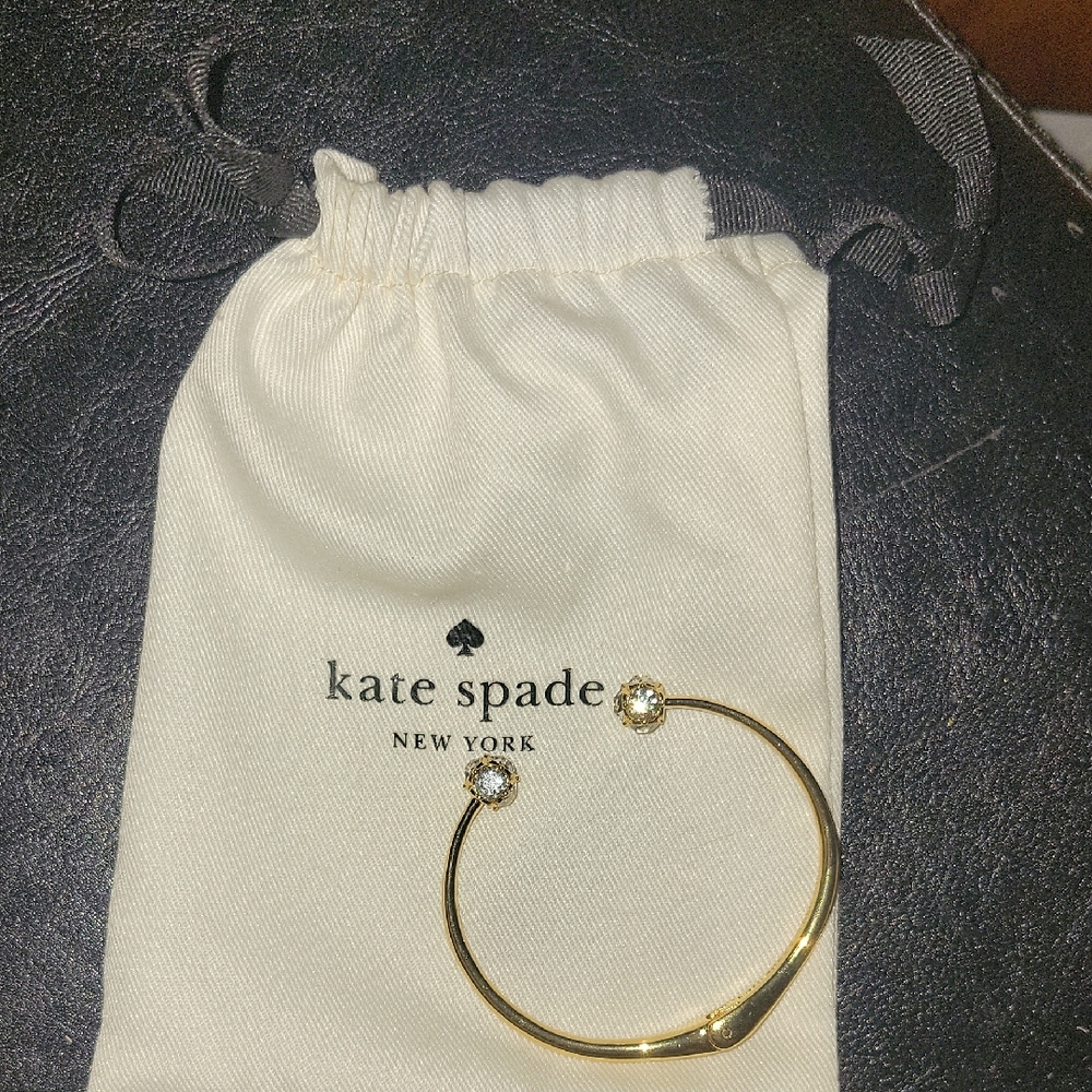 Kate Spade Gold Bangle with Crystal Ends